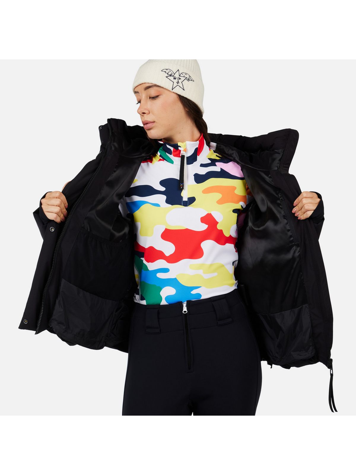 Kurtka narciarska damska ROSSIGNOL W JCC ALLSNOW DOWN JKT czarna