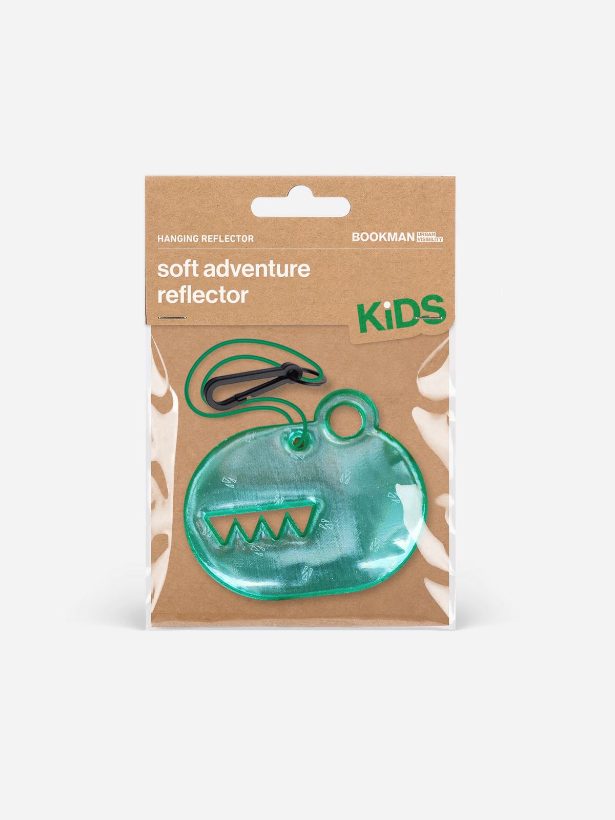 Zawieszka odblaskowa BOOKMAN Hanging Reflectors Dinosaur zielony