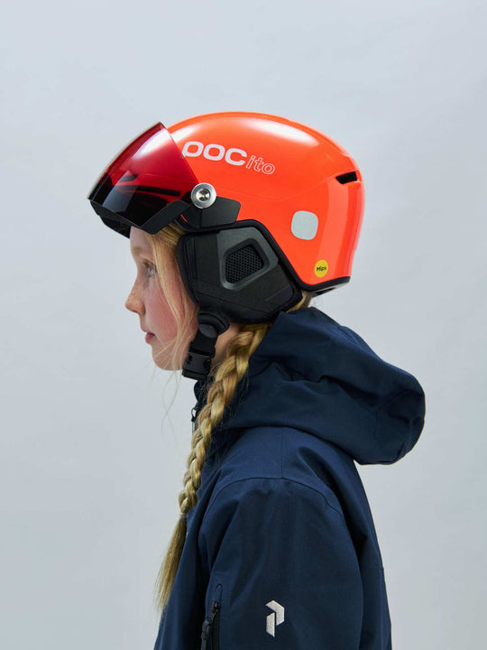 Kask narciarski dla dzieci POCito Obex Visor cat 2 pomarańczowy
