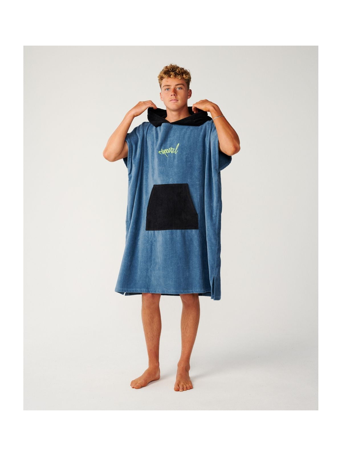 Ponczo męskie RIP CURL Logo Hooded Towel niebieskie