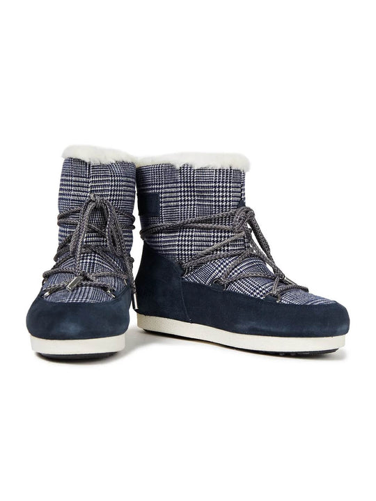 Buty damskie MOON BOOT Mb Far Side Low  - szkocka krata granarowa
