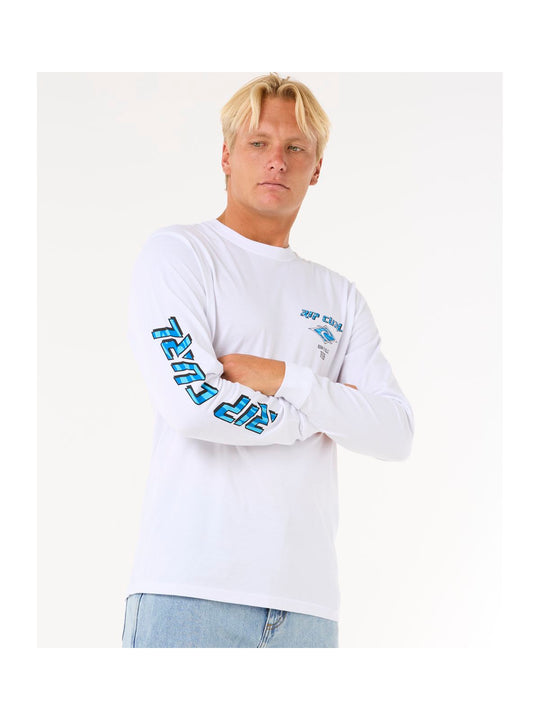 Koszulka RIP CURL Fade Out Icon L/S Tee biały
