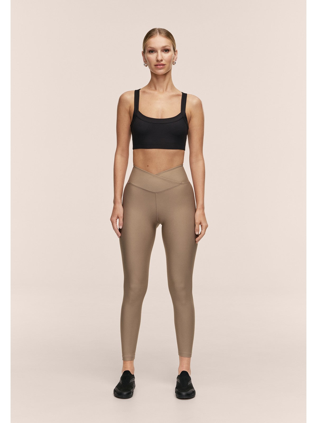 Legginsy treningowe damskie CASALL Overlap High Waist Tights kolor zielony