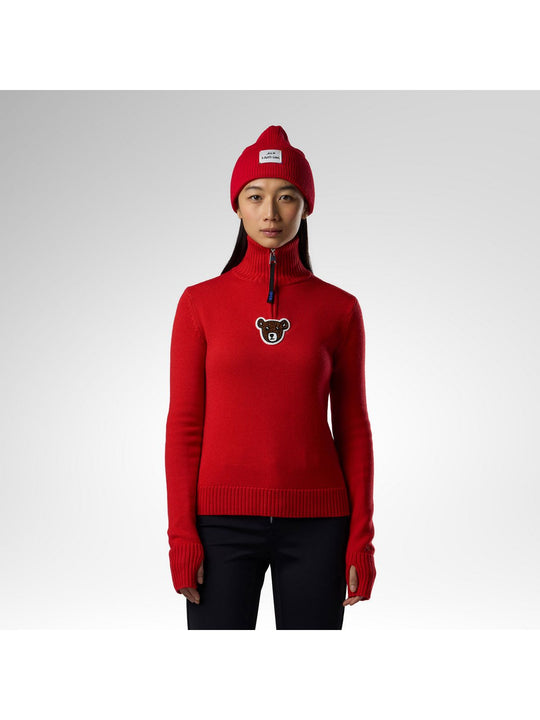 Sweter damski ROSSIGNOL W Jcc Teddy Quarter Zip Sweate czerwony

