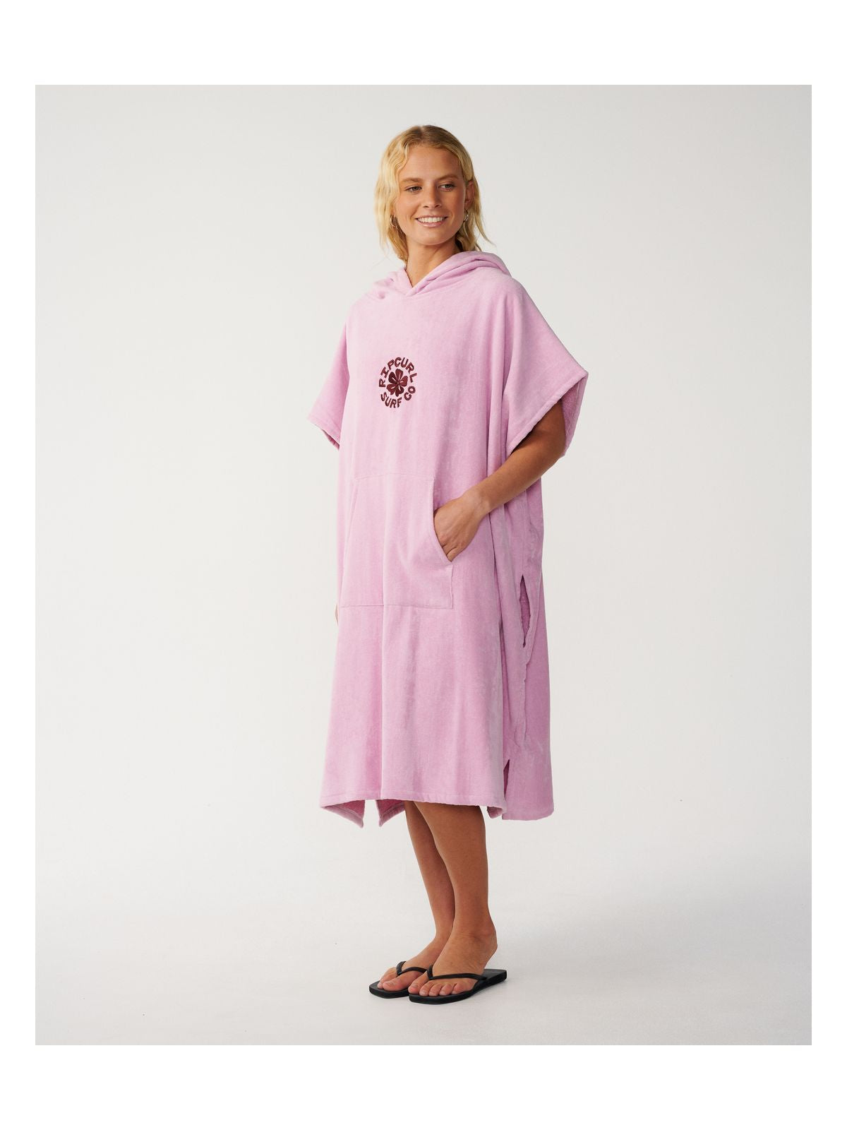 Ponczo damskie RIP CURL Icon Hooded Towel różowy