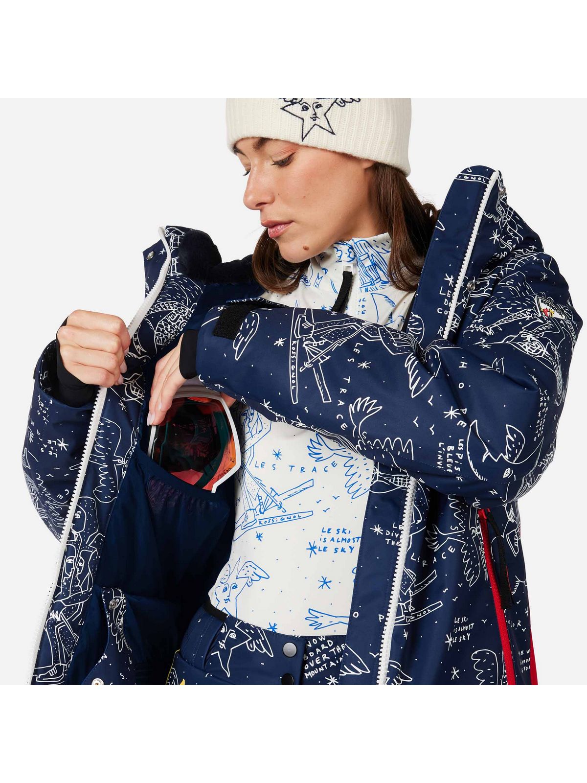 Kurtka narciarska damska ROSSIGNOL W JCC SUBLIM JKT granatowa