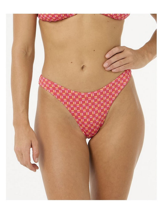 Majtki kąpielowe RIP CURL Shell Cove High Leg Cheeky czerwone
