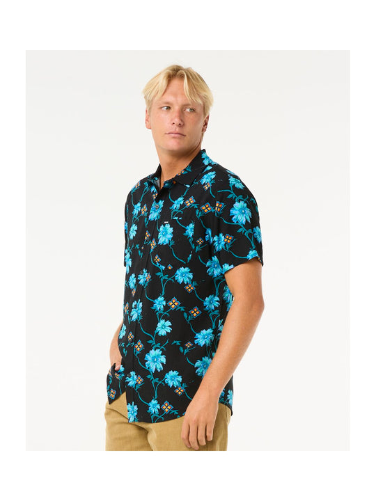 Koszula męska w kwiaty RIP CURL Surf Revival S/S Shirt czarny
