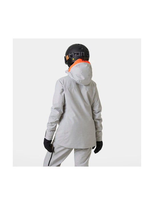 Kurtka narciarska damska HELLY HANSEN W POWDERQUEEN 3.0 JACKET szara
