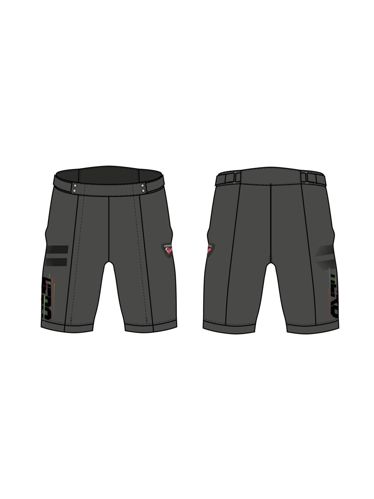 Szorty narciarskie ROSSIGNOL Racing Short Junior - szary