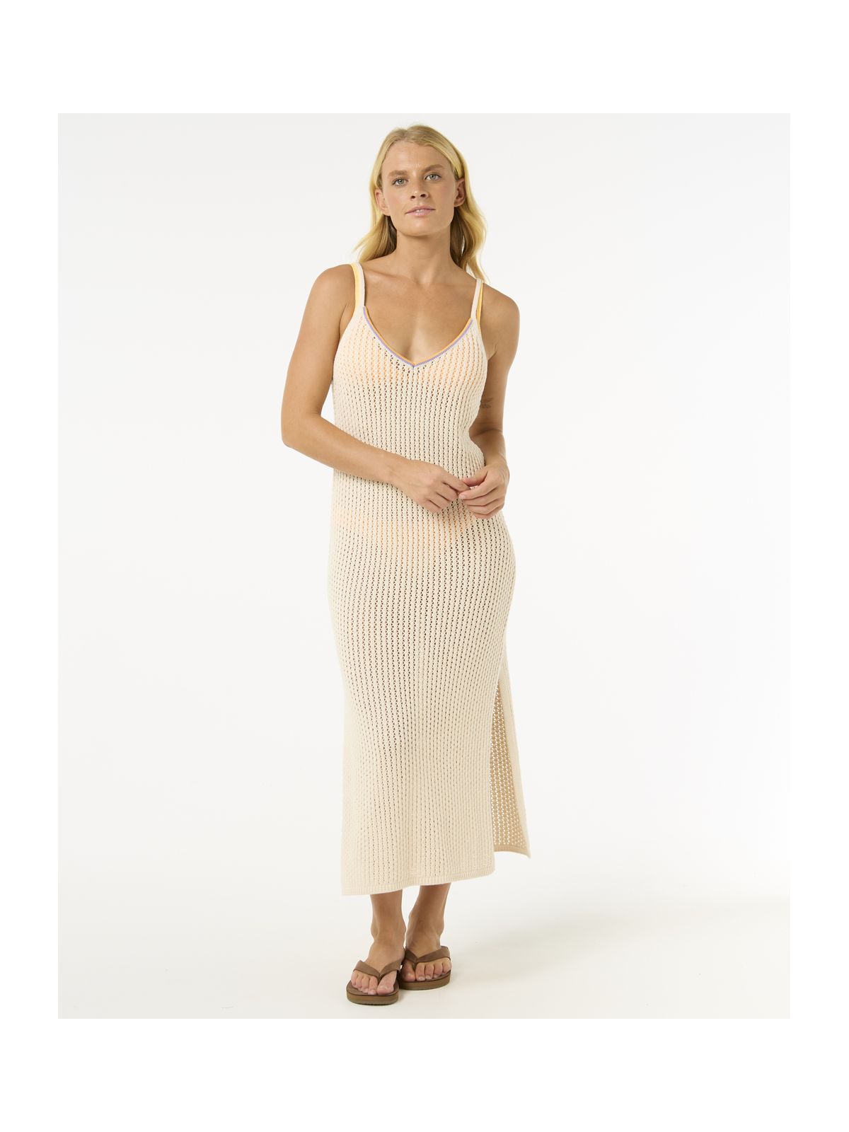 Sukienka RIP CURL Cala Vadella Crochet Dress biały