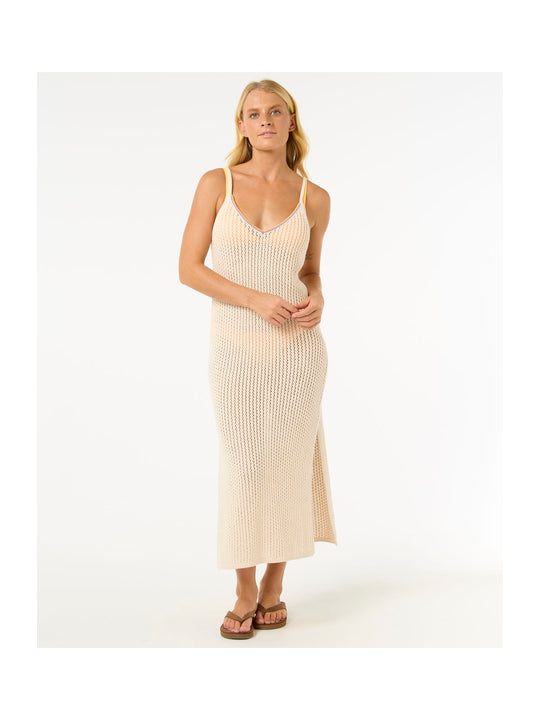Sukienka RIP CURL Cala Vadella Crochet Dress biały

