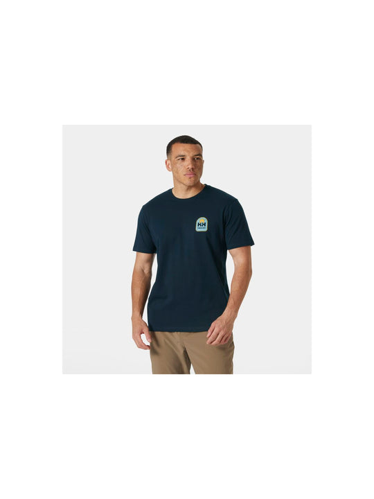 Koszulka HELLY HANSEN MASSIF GRAPHIC T-SHI granatowy - Adventure Sports
