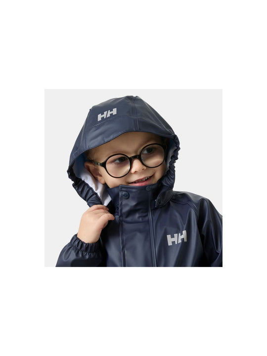 Dziecięcy zestaw przeciwdeszczowy kurtka i spodnie HELLY HANSEN K Bergen 2.0 Pu Rainset granatowy
