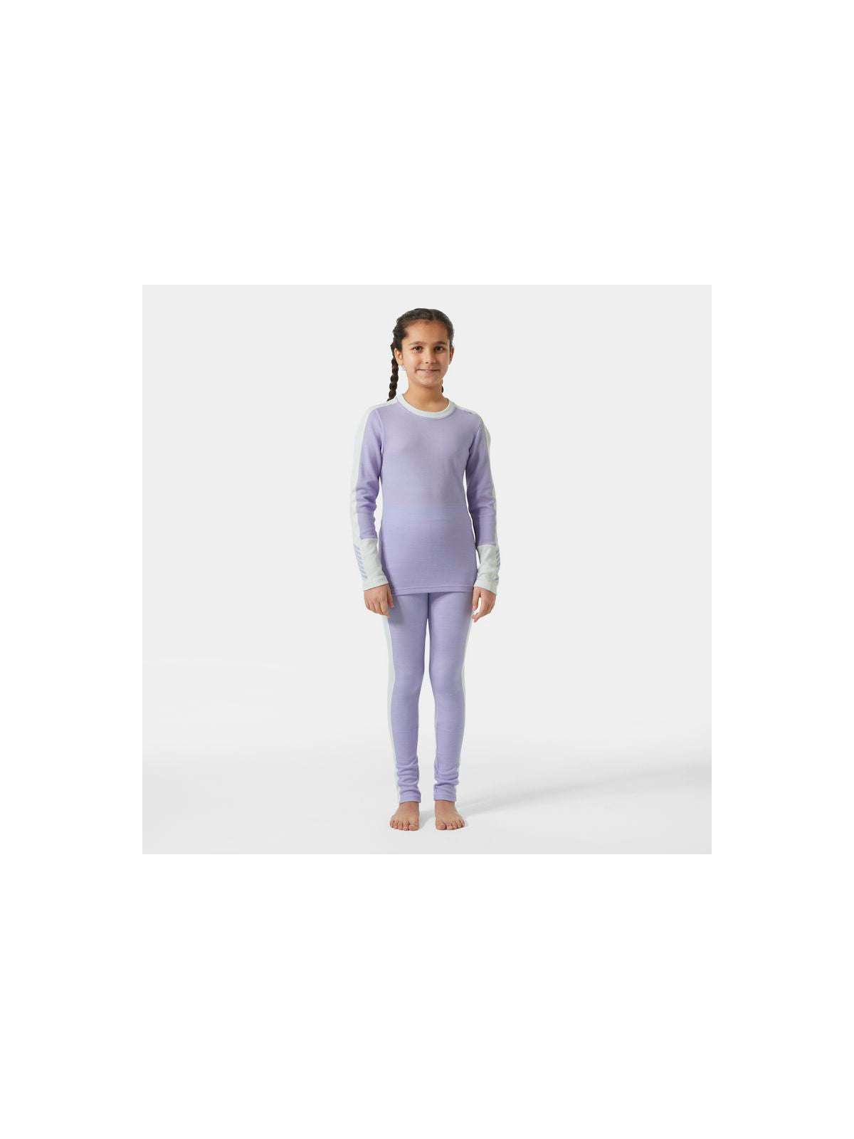 Bielizna dziecięca HELLY HANSEN Jr Lifa Merino Midweight Set kolor fioletowy