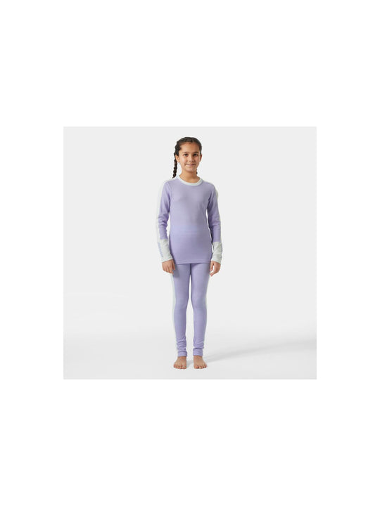 Bielizna dziecięca HELLY HANSEN Jr Lifa Merino Midweight Set kolor fioletowy
