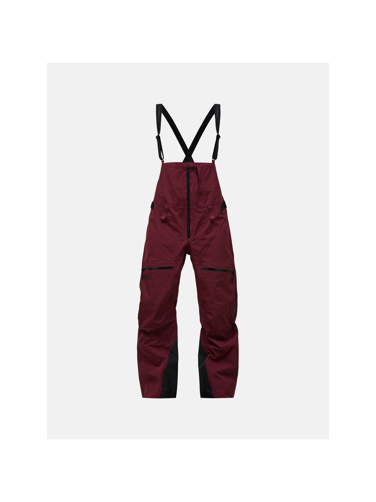 Spodnie narciarskie damskie PEAK PERFORMANCE Ridge Ace HIPE ACE 3L Shell Bib Pants bordowe