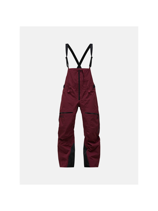 Spodnie narciarskie damskie PEAK PERFORMANCE Ridge Ace HIPE ACE 3L Shell Bib Pants bordowe
