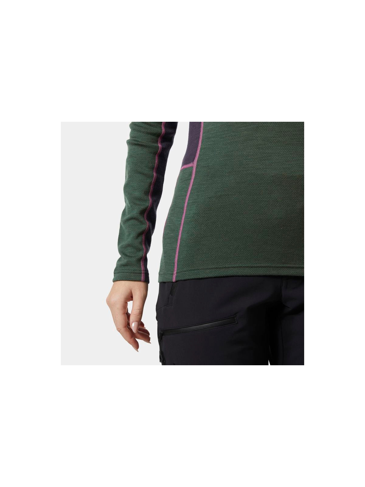 Koszulka damska HELLY HANSEN W Lifa Merino Midweight Crew kolor zielony