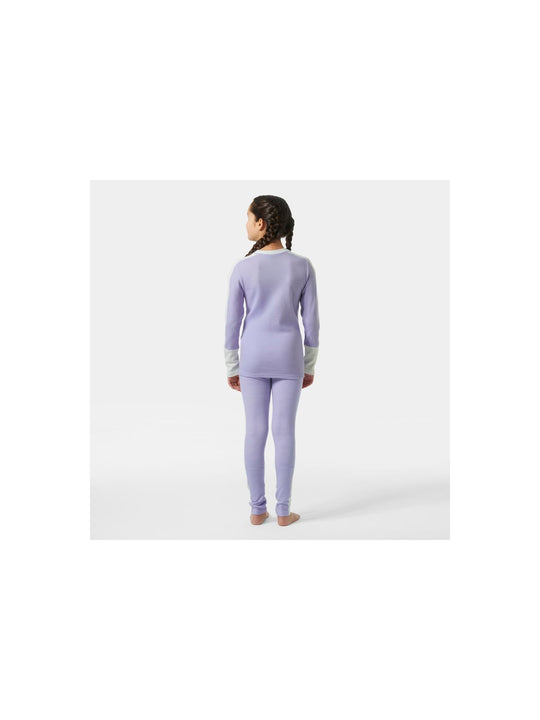 Bielizna dziecięca HELLY HANSEN Jr Lifa Merino Midweight Set kolor fioletowy
