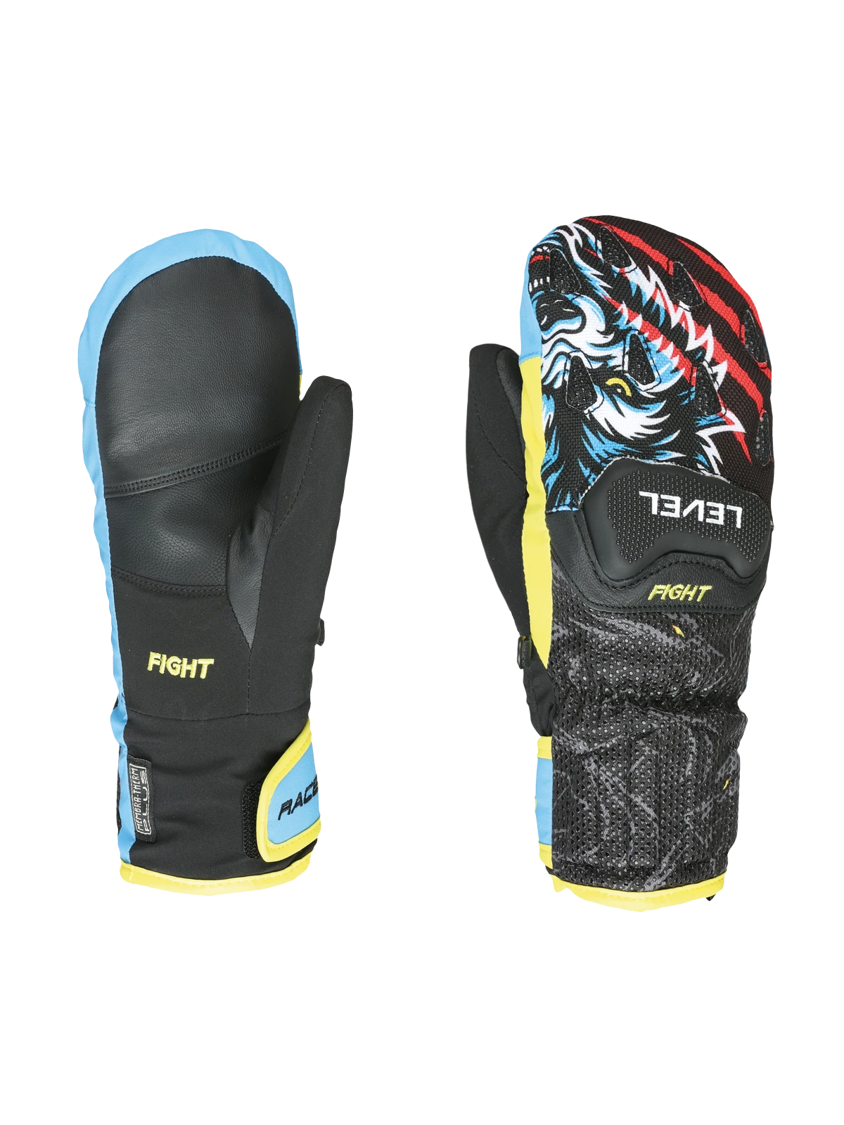 Rękawice narciarskie dla dzieci LEVEL Race JR Mitt Black-Yellow