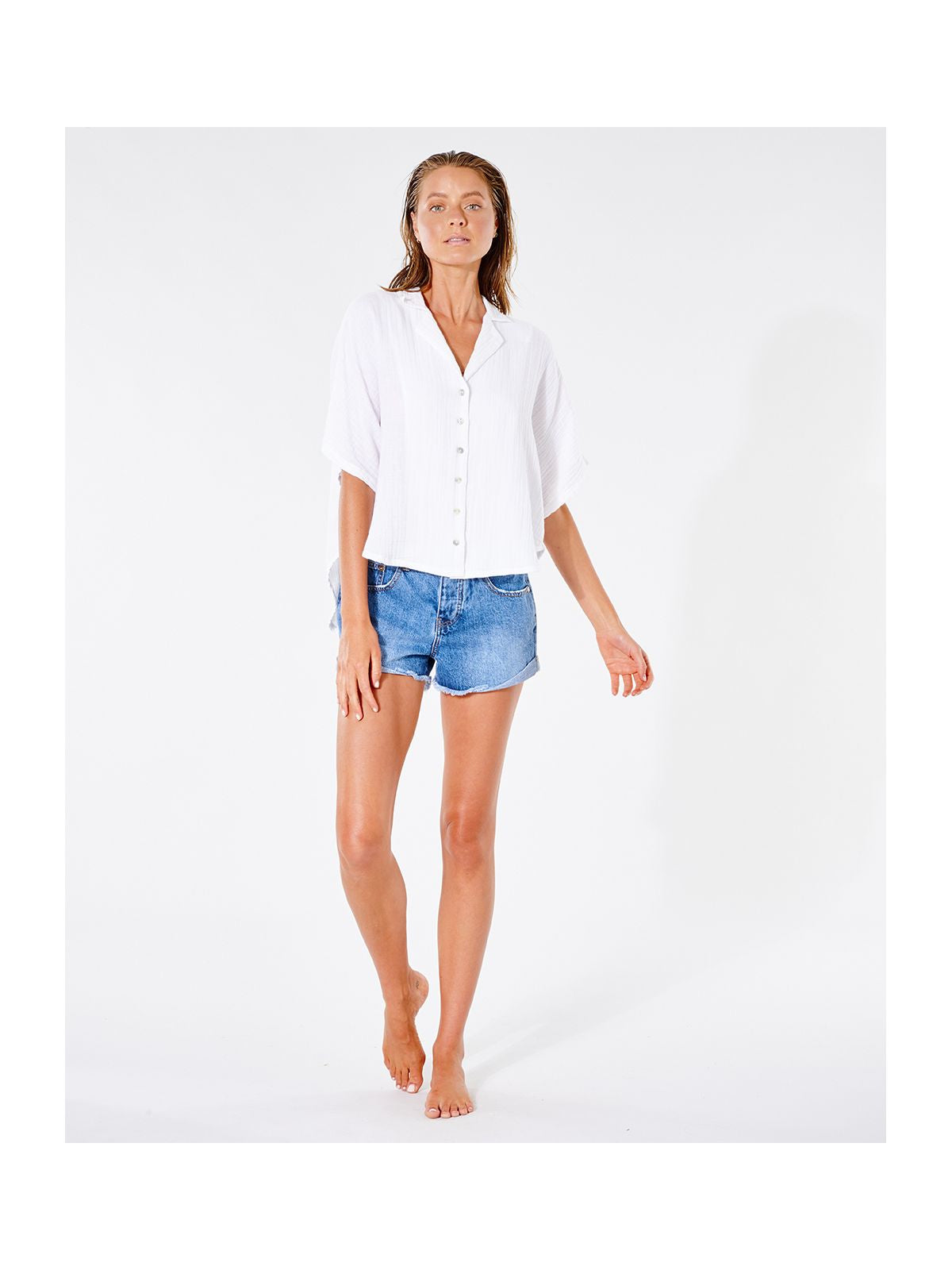 Koszula RIP CURL Premium Surf S/S Shirt biały