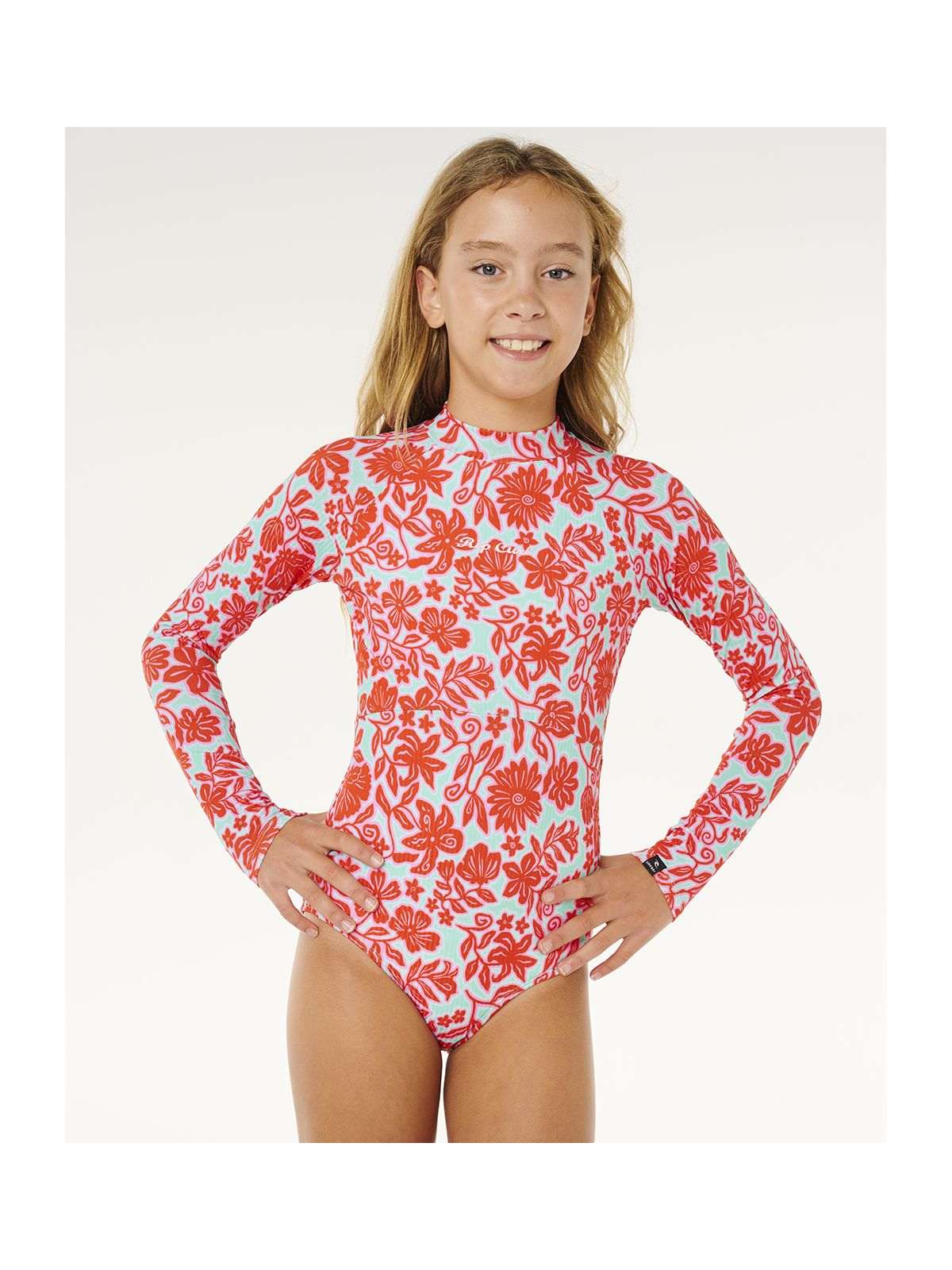 Kostium dziewczęcy RIP CURL Sunshine Upf Ls Surfsuit- Girl czerwony