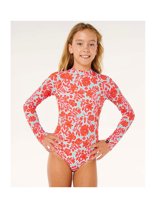 Kostium dziewczęcy RIP CURL Sunshine Upf Ls Surfsuit- Girl czerwony
