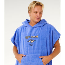 Ponczo męskie RIP CURL Logo Hooded Towel niebieskie
