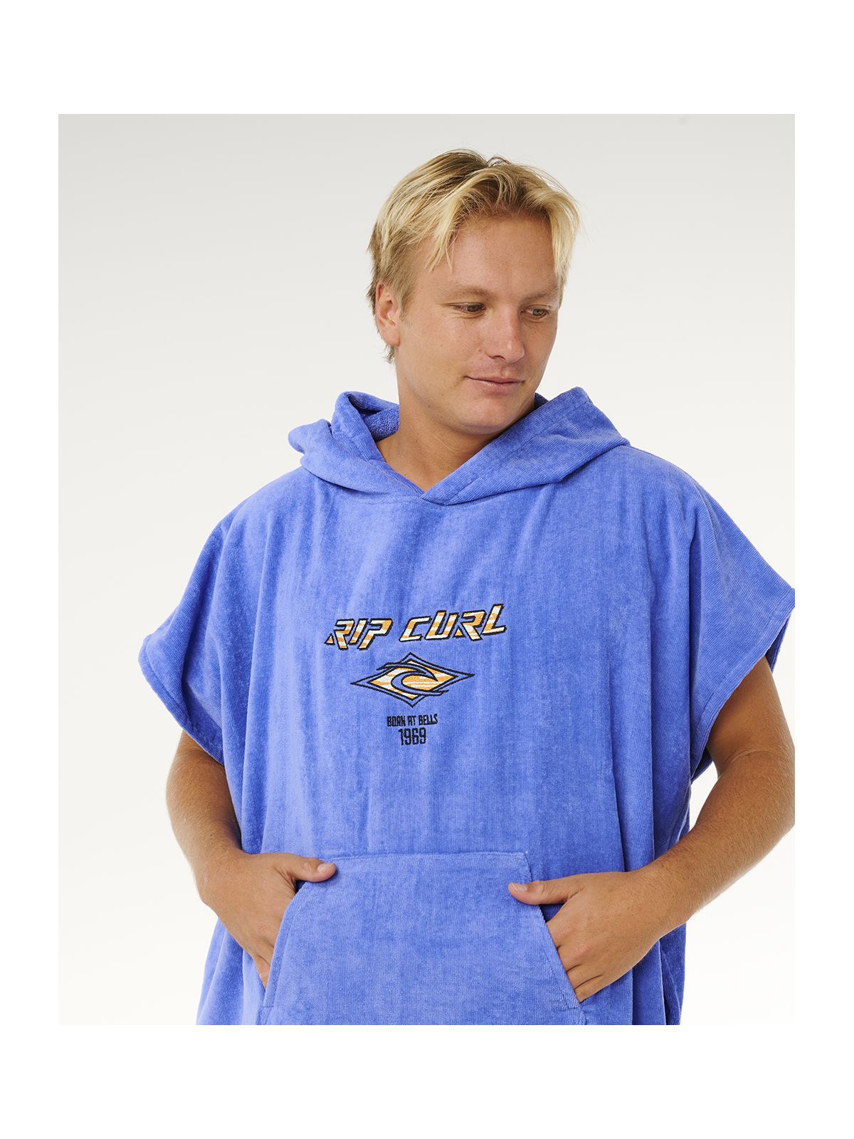 Ponczo męskie RIP CURL Logo Hooded Towel niebieskie