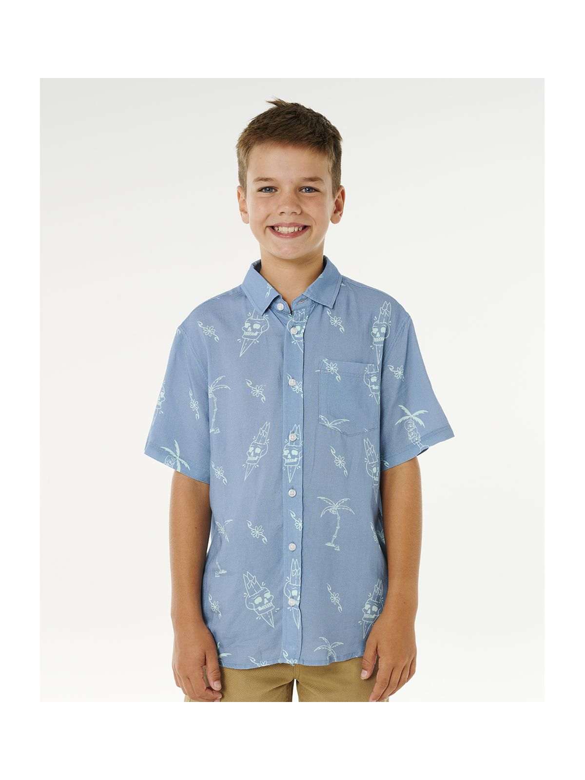 Koszula chłopięca RIP CURL Eternal Shred Ss Shirt-Boy niebieska