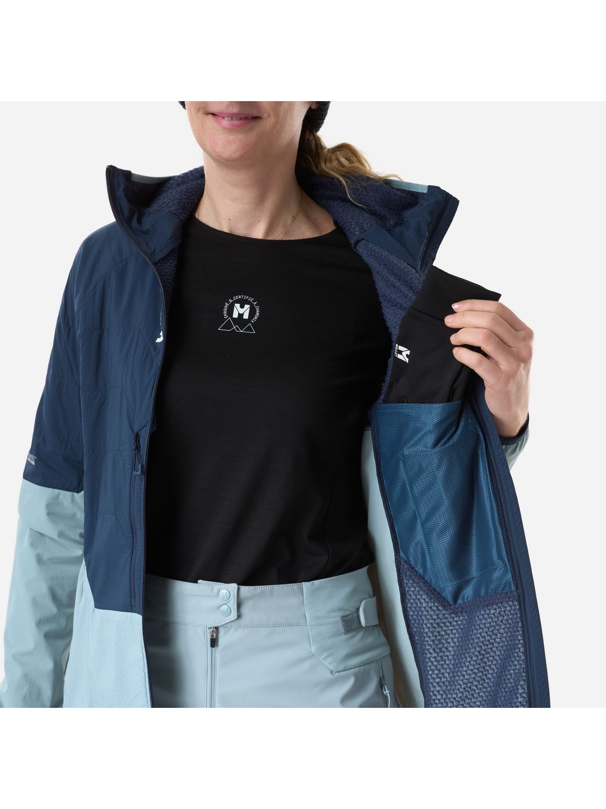 Kurtka damska MILLET W M White Alpha Hoodie W niebieska