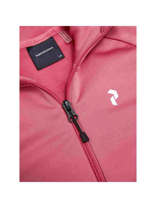 Bluza juniorska PEAK PERFORMANCE Rider Essentials Midlayer Zip Hood różowa

