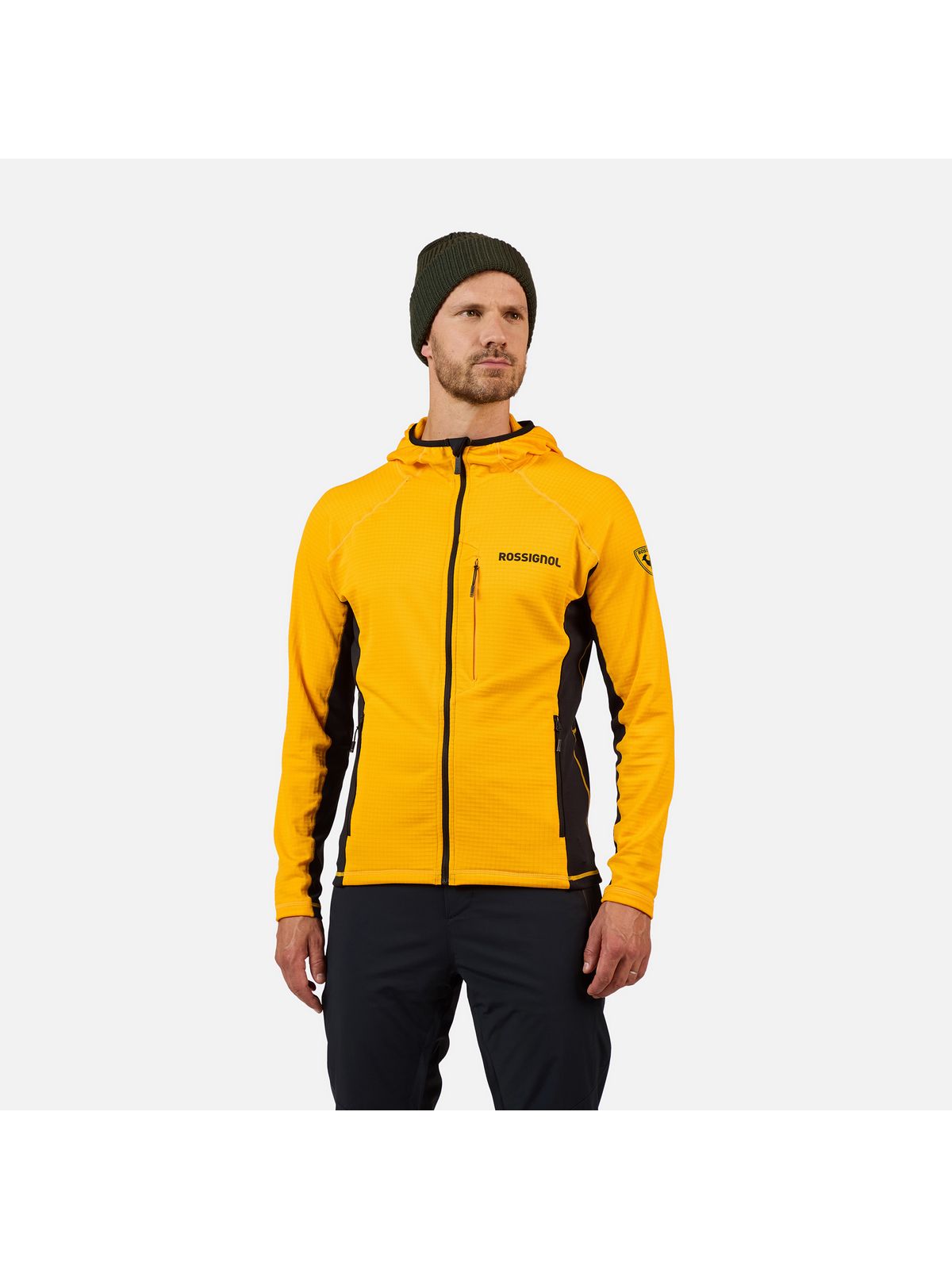 Bluza męska ROSSIGNOL BLACKSIDE MIX FZH FLEECE żółta