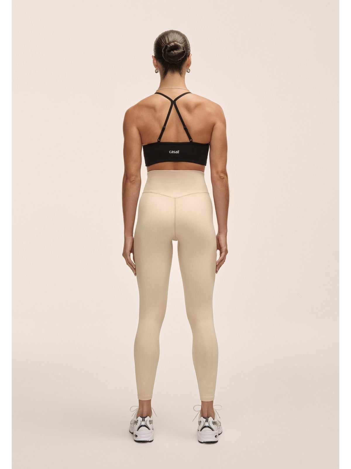 Legginsy damskie CASALL Multi Rib Seamless High Waist Tights kolor beżowy