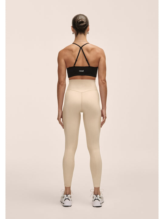 Legginsy damskie CASALL Multi Rib Seamless High Waist Tights kolor beżowy
