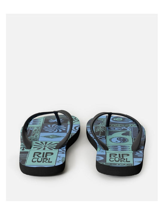 Japonki plażowe chłopięce RIP CURL Grom Energy Bloom Open Toe-Boy niebieskie
