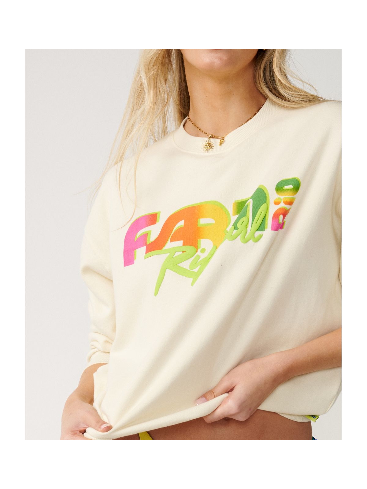 Bluza damska RIP CURL Tropical Groove Oversize Crew żółta
