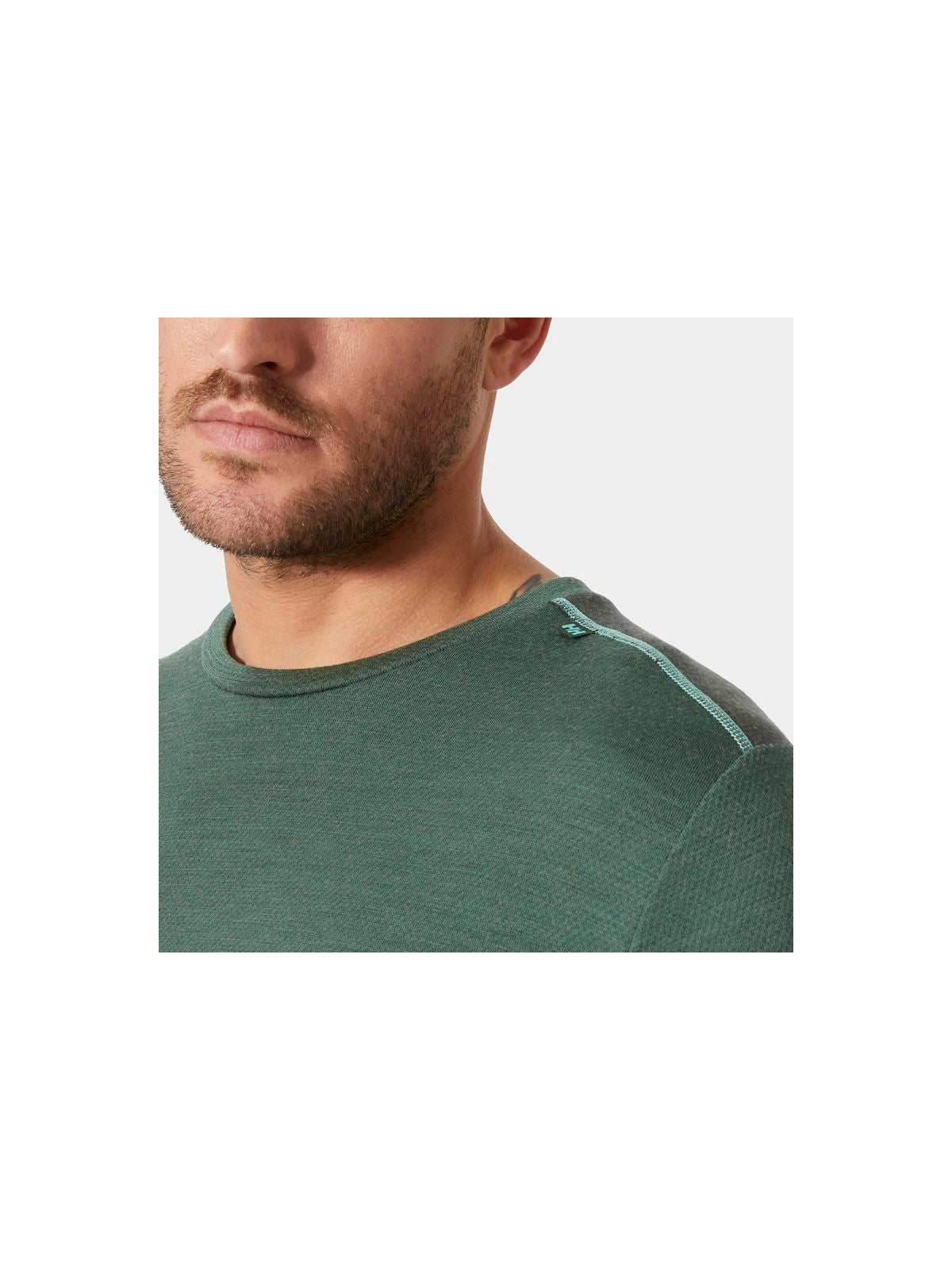 Koszulka męska HELLY HANSEN Lifa Merino Midweight Crew  kolor zielony