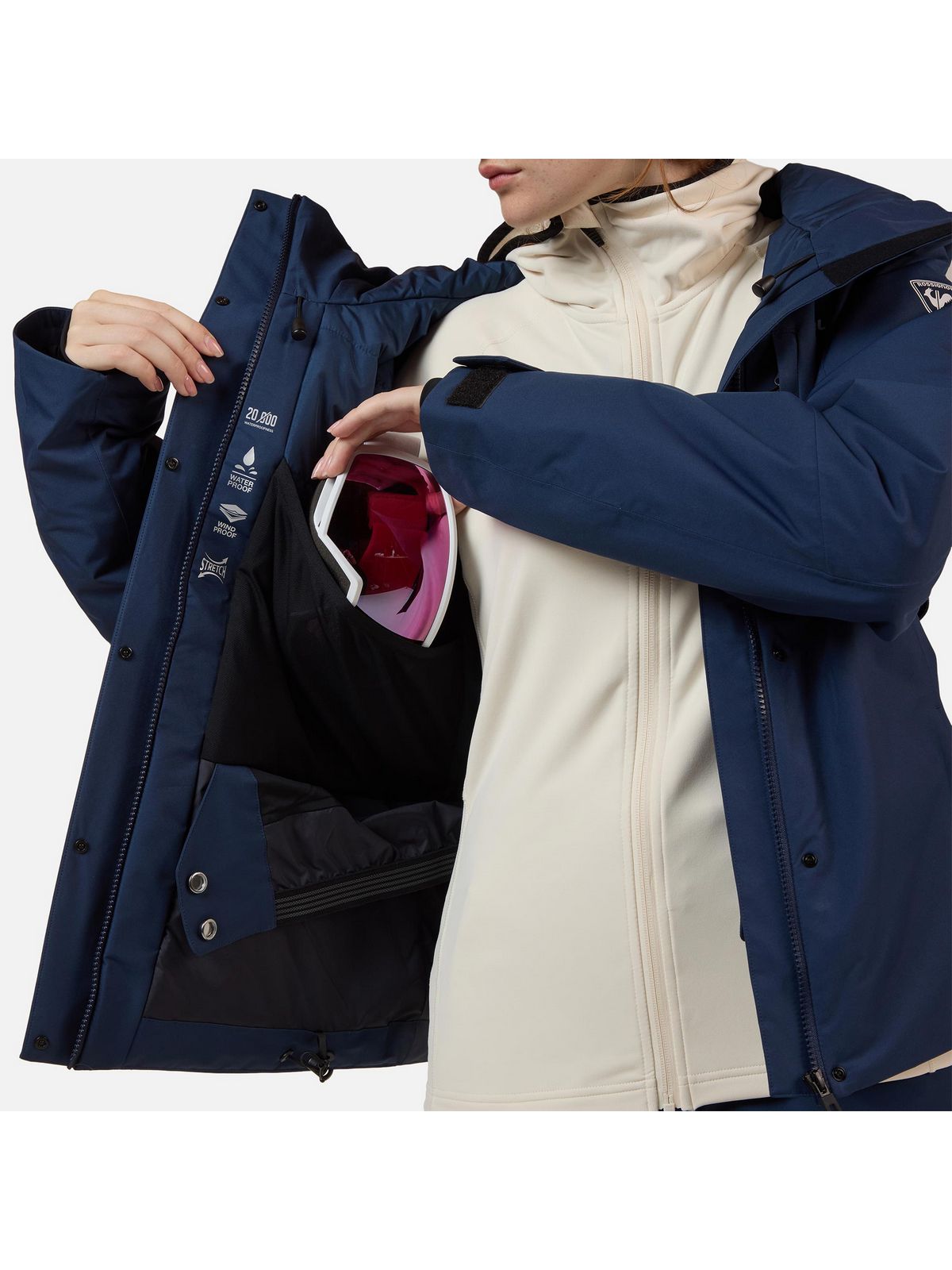 Kurtka narciarska damska ROSSIGNOL W VELIKA INSULATED JKT granatowa