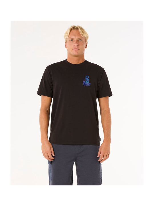 Koszulka męska RIP CURL Vaporcool Search Stack Tee czarna
