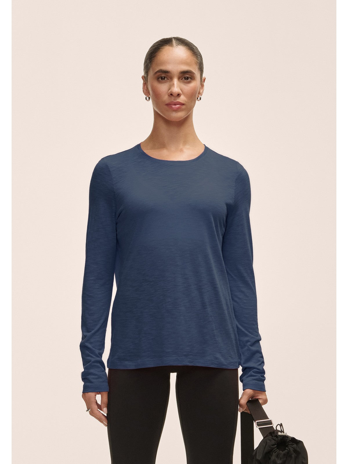 Koszulka treningowa damska CASALL Soft Texture Long Sleeve kolor niebieski