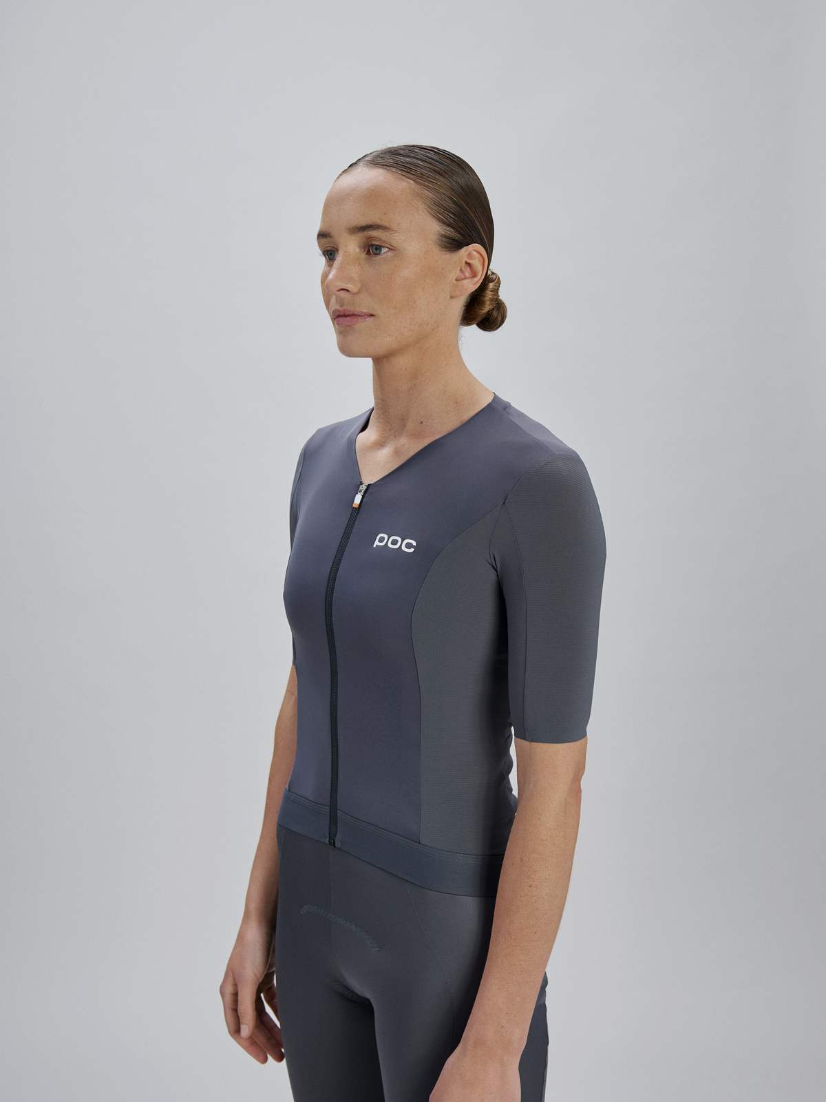 Koszulka rowerowa damska POC W's Raceday S/S Jersey szara