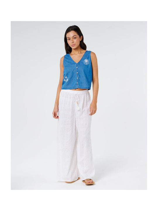 Spodnie damskie RIP CURL Catalina Islands Wide Leg Pant białe
