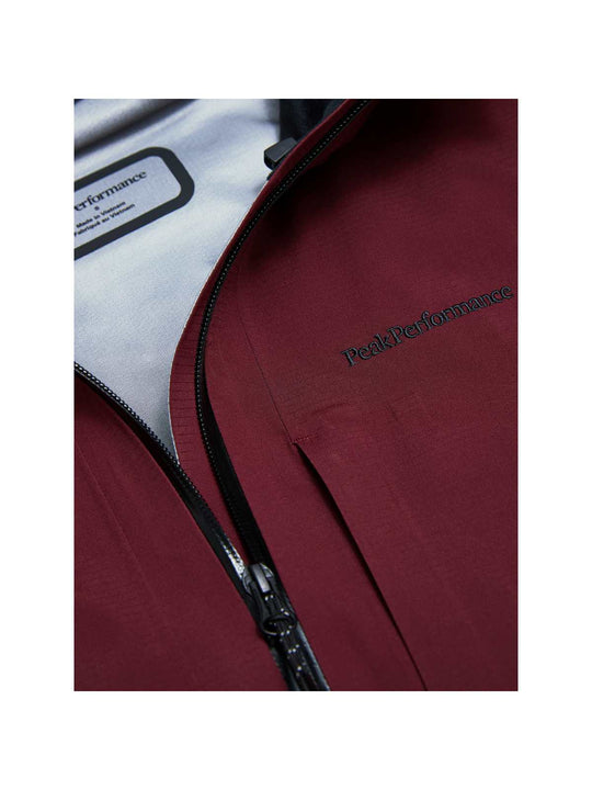 Kurtka narciarska damska PEAK PERFORMANCE Ridge Ace Ski HIPE ACE 3L Shell Jacket bordowa
