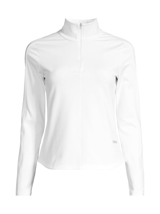 Koszulka treningowa damska CASALL Serene Half Zip Long Sleeve kolor biały
