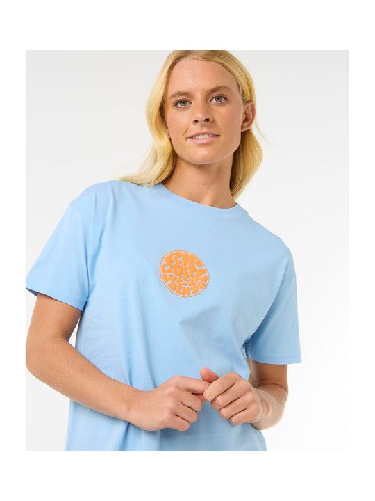 Koszulka damska RIP CURL Icons Of Surf Relaxed Tee niebieska
