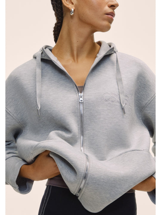 Bluza damska CASALL Scuba Billow Zip Hoodie kolor szary
