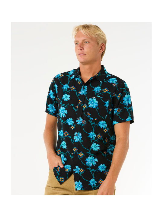 Koszula męska w kwiaty RIP CURL Surf Revival S/S Shirt czarny

