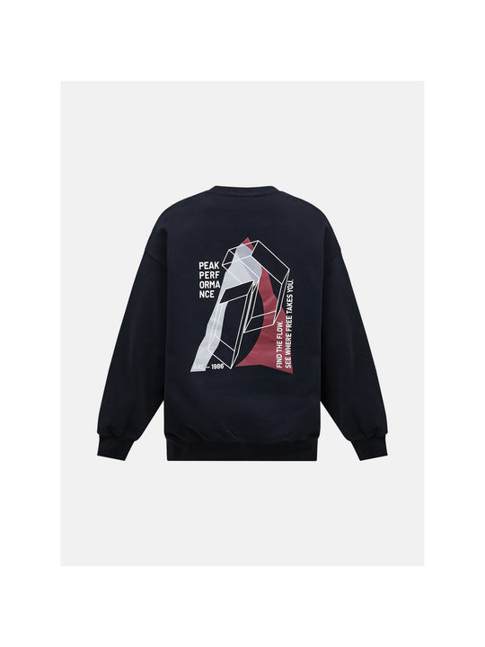 Bluza damska PEAK PERFORMANCE W Terry Graphic Crew kolor czarny
